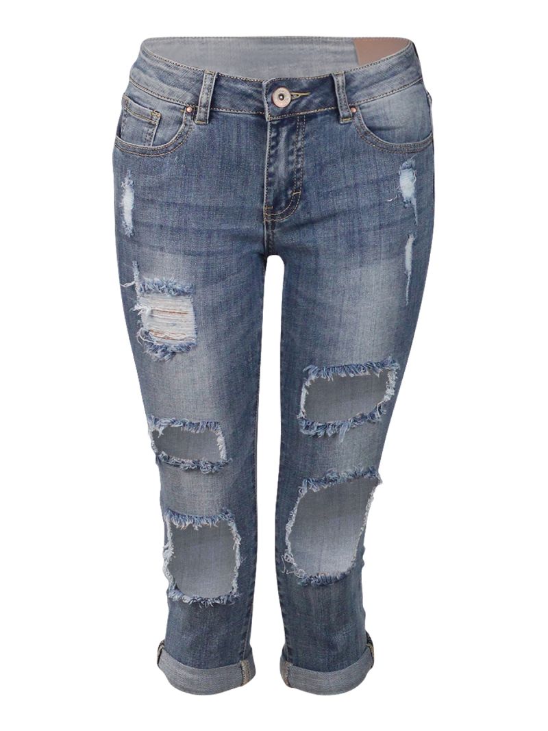 Ontwijken Voorstel accu 3/4 jeans met stijlvolle scheuren | Anne Sophie