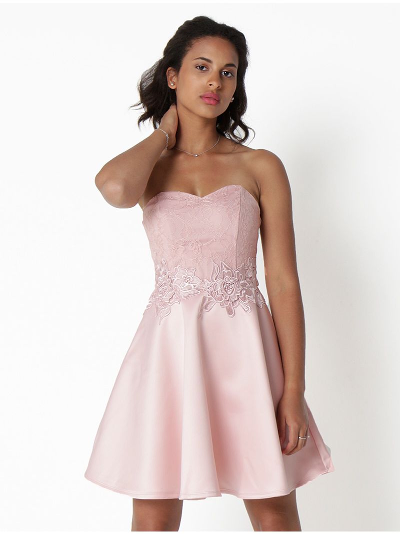 Overeenkomstig spanning helling Korte jurk met bustier - licht roze | Anne Sophie