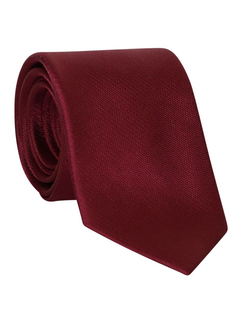 Cravate bordeau en soie striée
